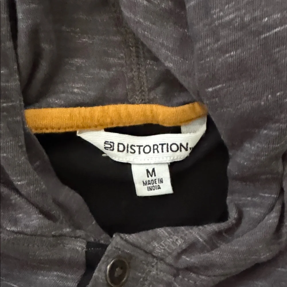 Stylish Striped Gray and Black Hooded Shirt by Distortion